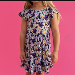Posh Peanut X Lisa Frank Max Splash Tie Back Ruffled Twirl Dress 3T/4T NIB